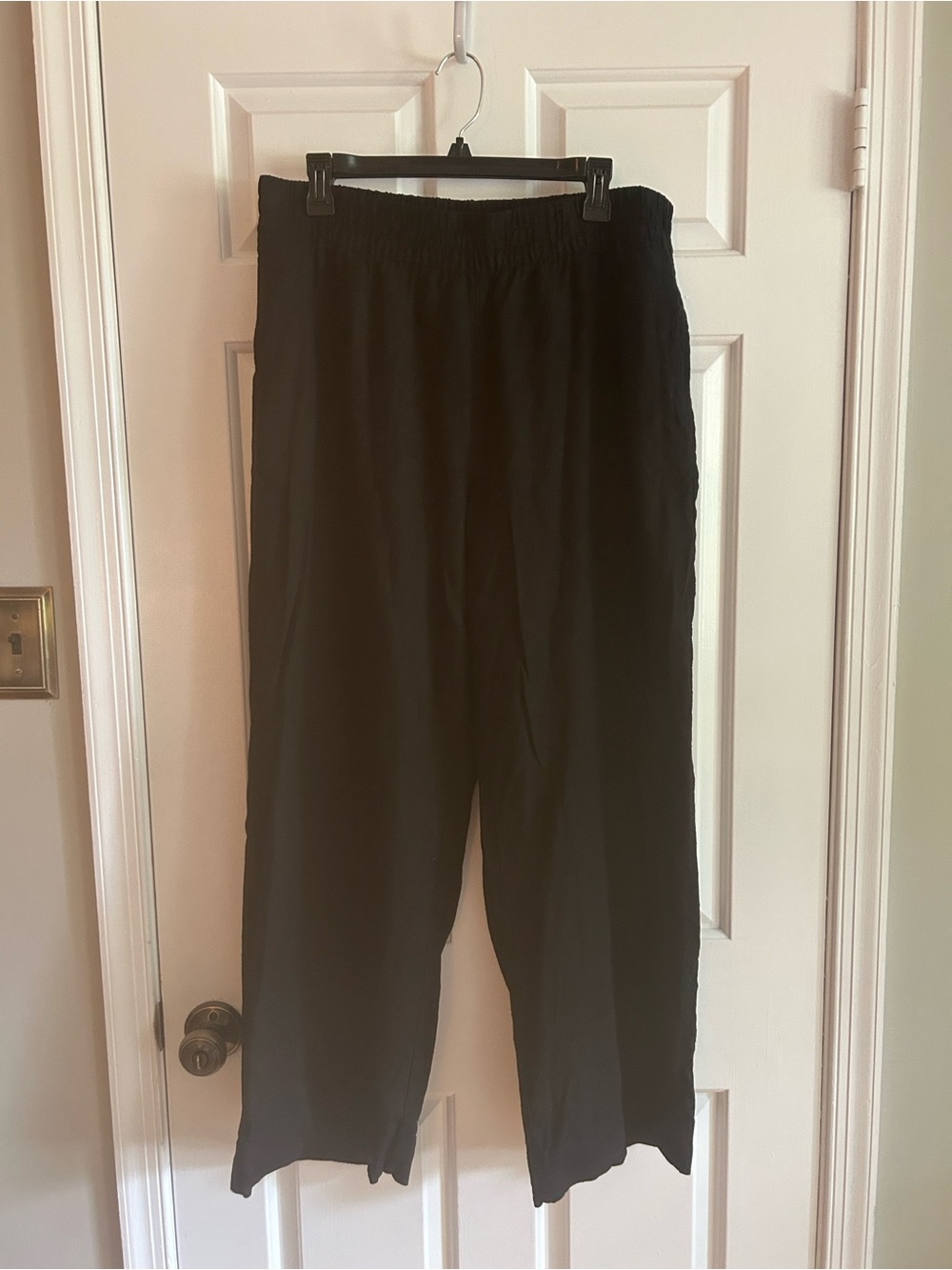 Old Navy Black Wide Leg High Rise Linen Pants